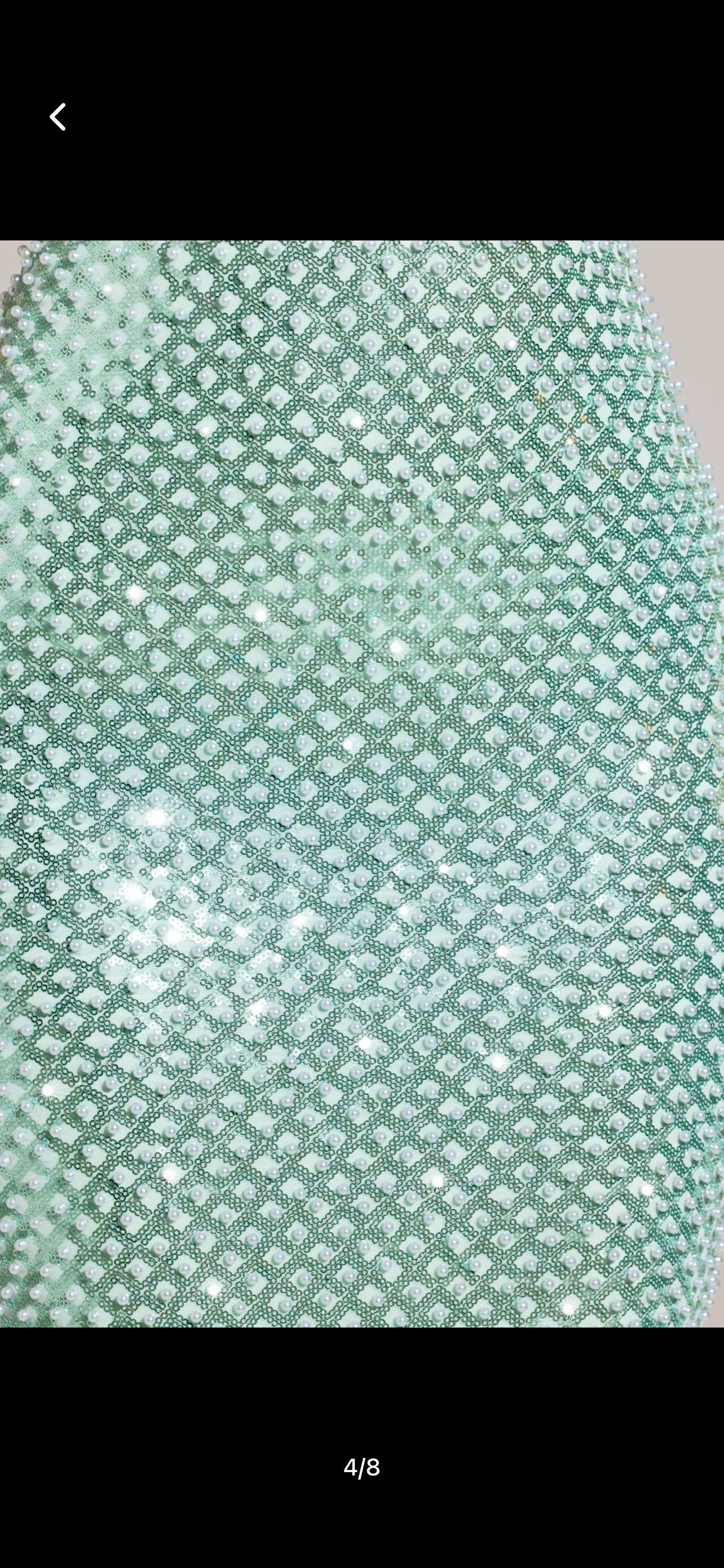 Mint pearl embellished cowl neck maxi dress