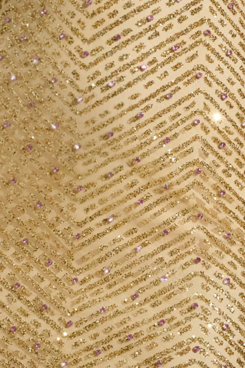 Sequin cowl neck maxi dress in gold