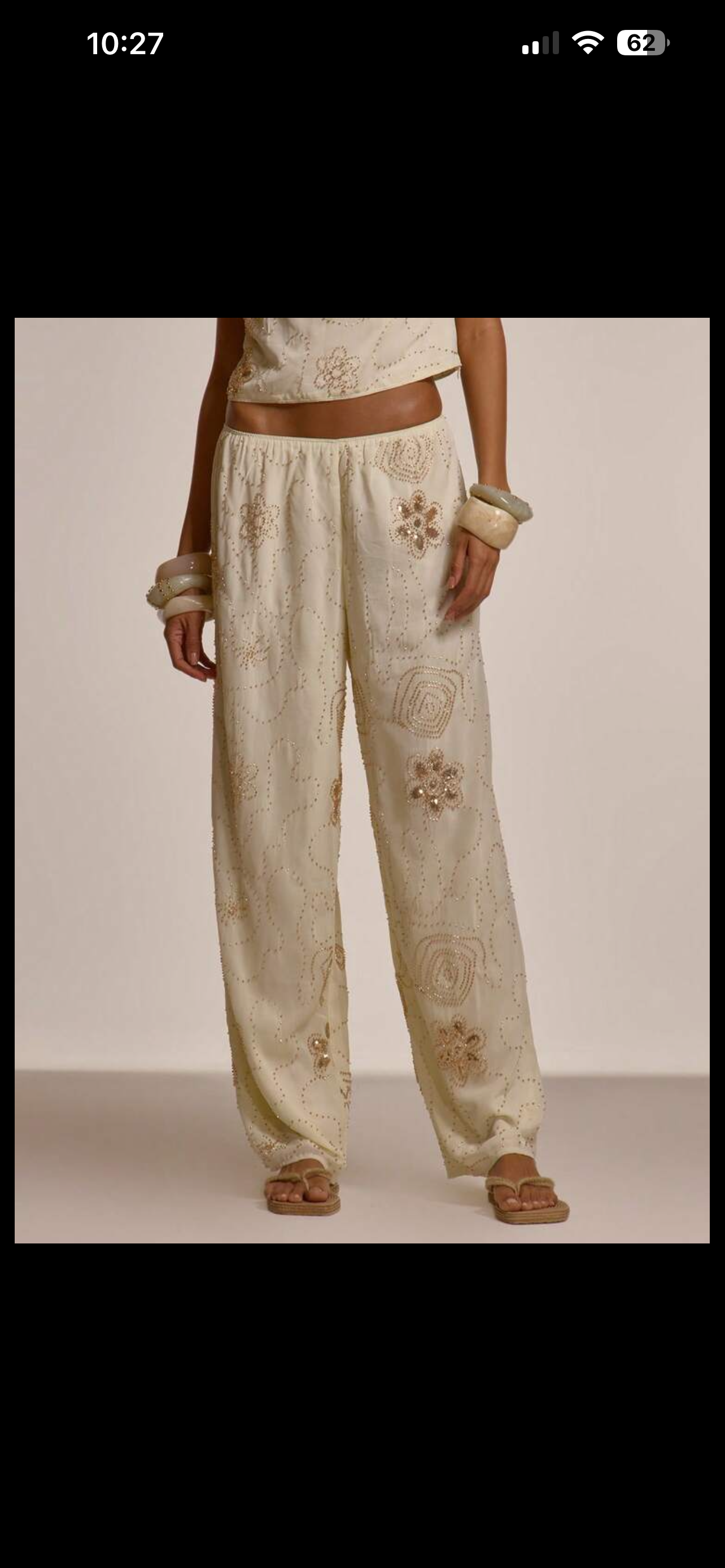 Cream with gold sequin resort pants