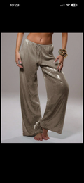 Khaki sequin resort pants
