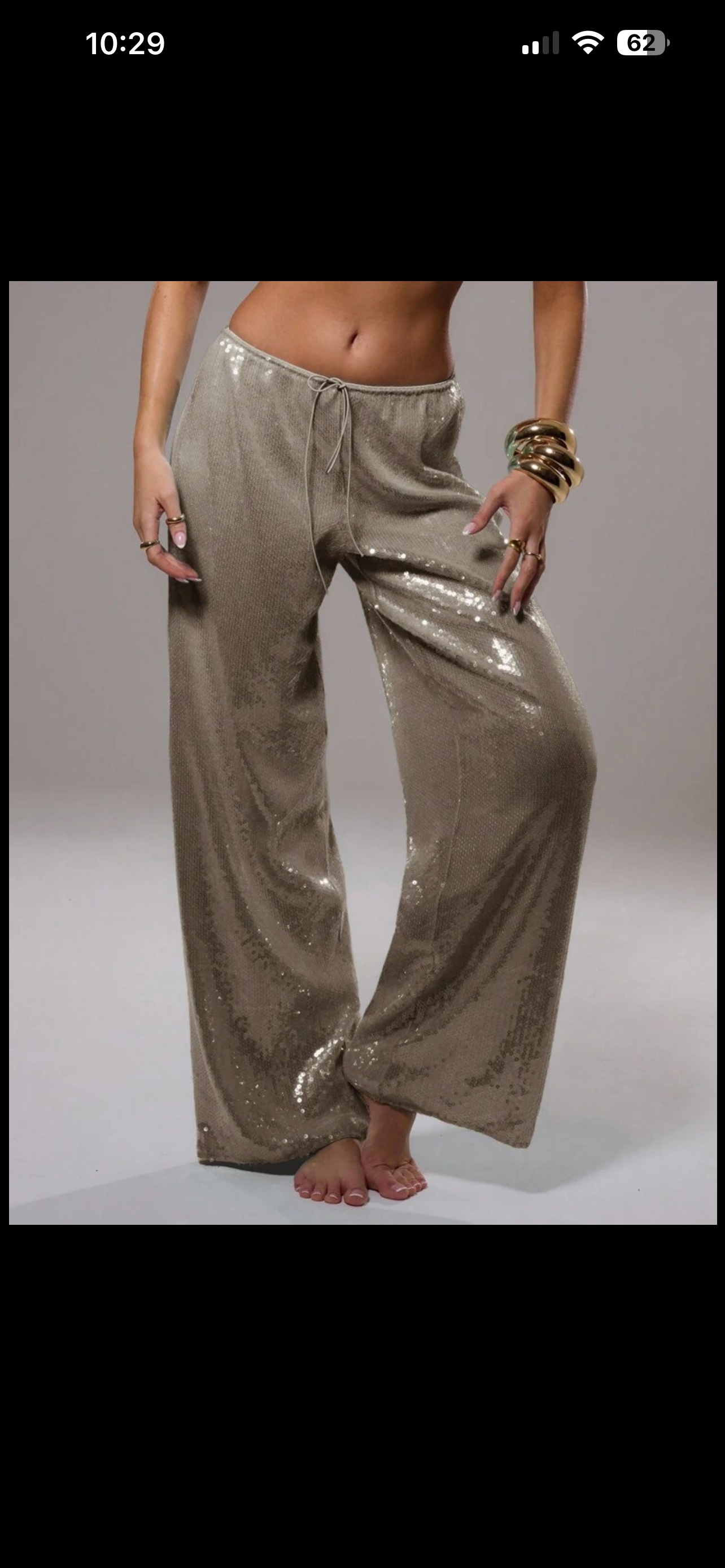 Khaki sequin resort pants
