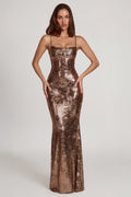 Gold foil sequin Maxi dress