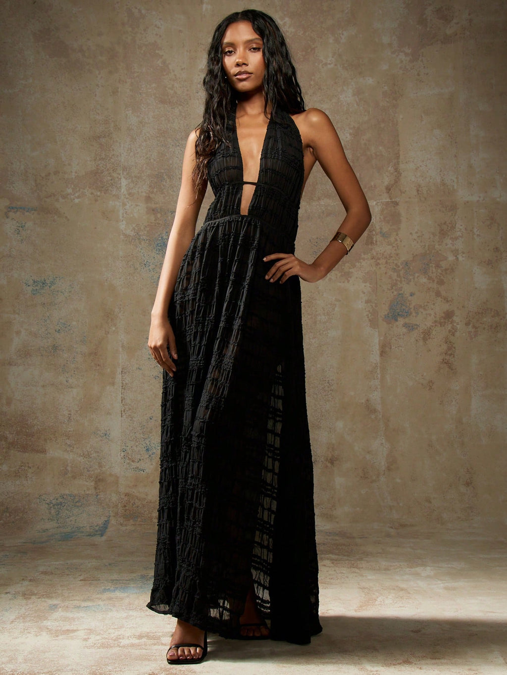 Halter neck backless resort maxi dress