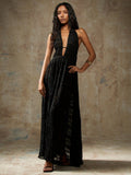 Halter neck backless resort maxi dress