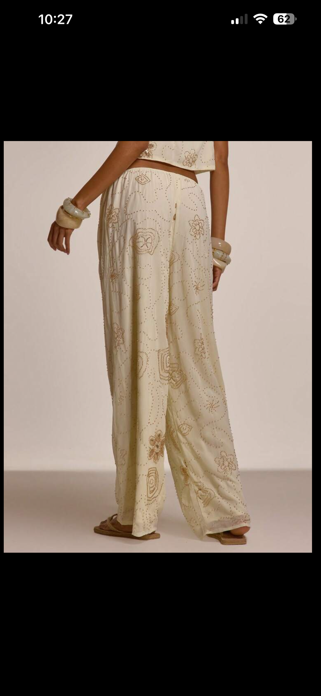 Cream with gold sequin resort pants