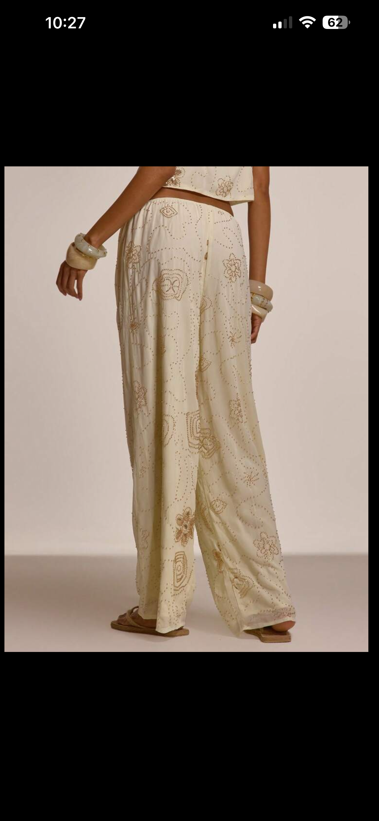 Cream with gold sequin resort pants