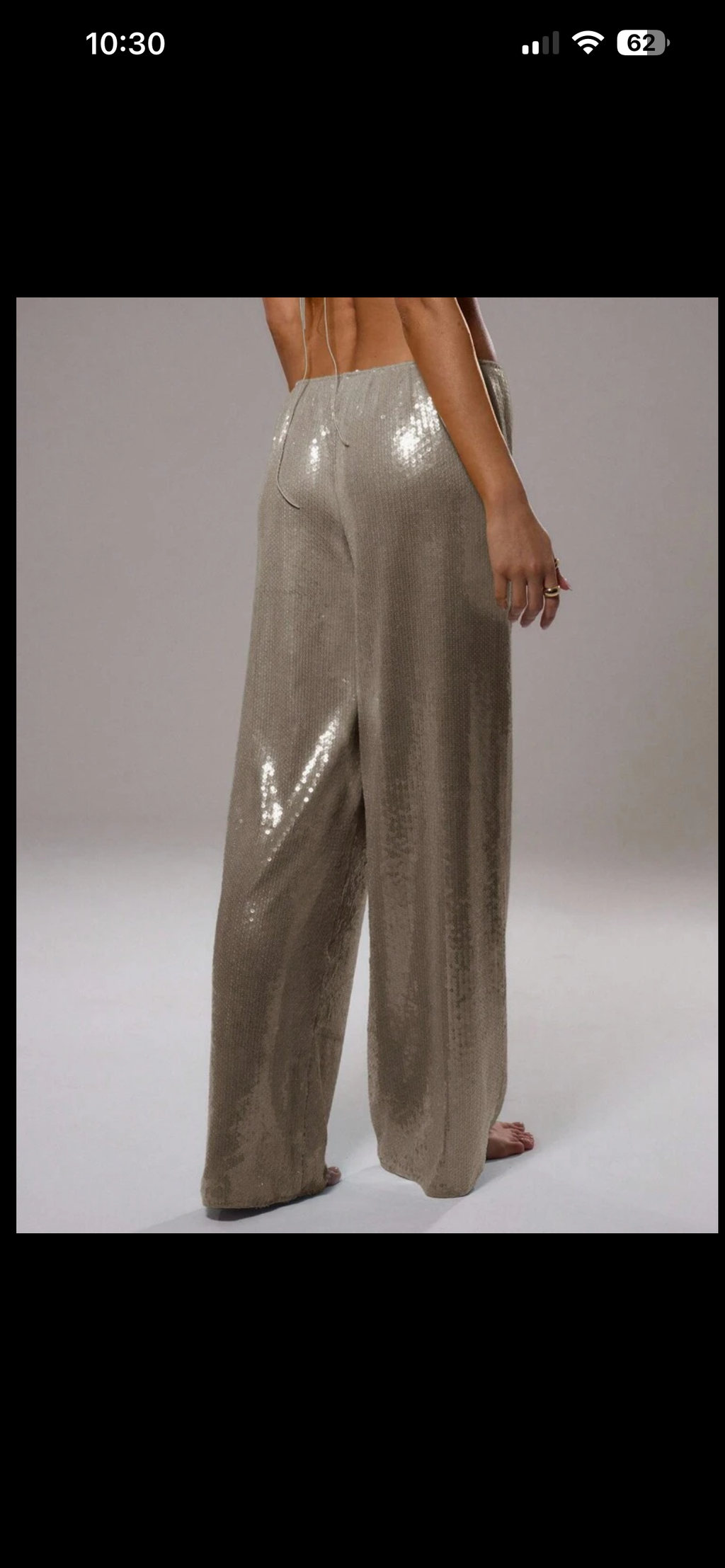 Khaki sequin resort pants