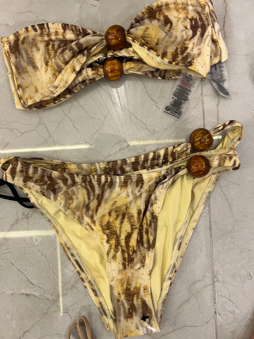 Bikini with honey marble stone