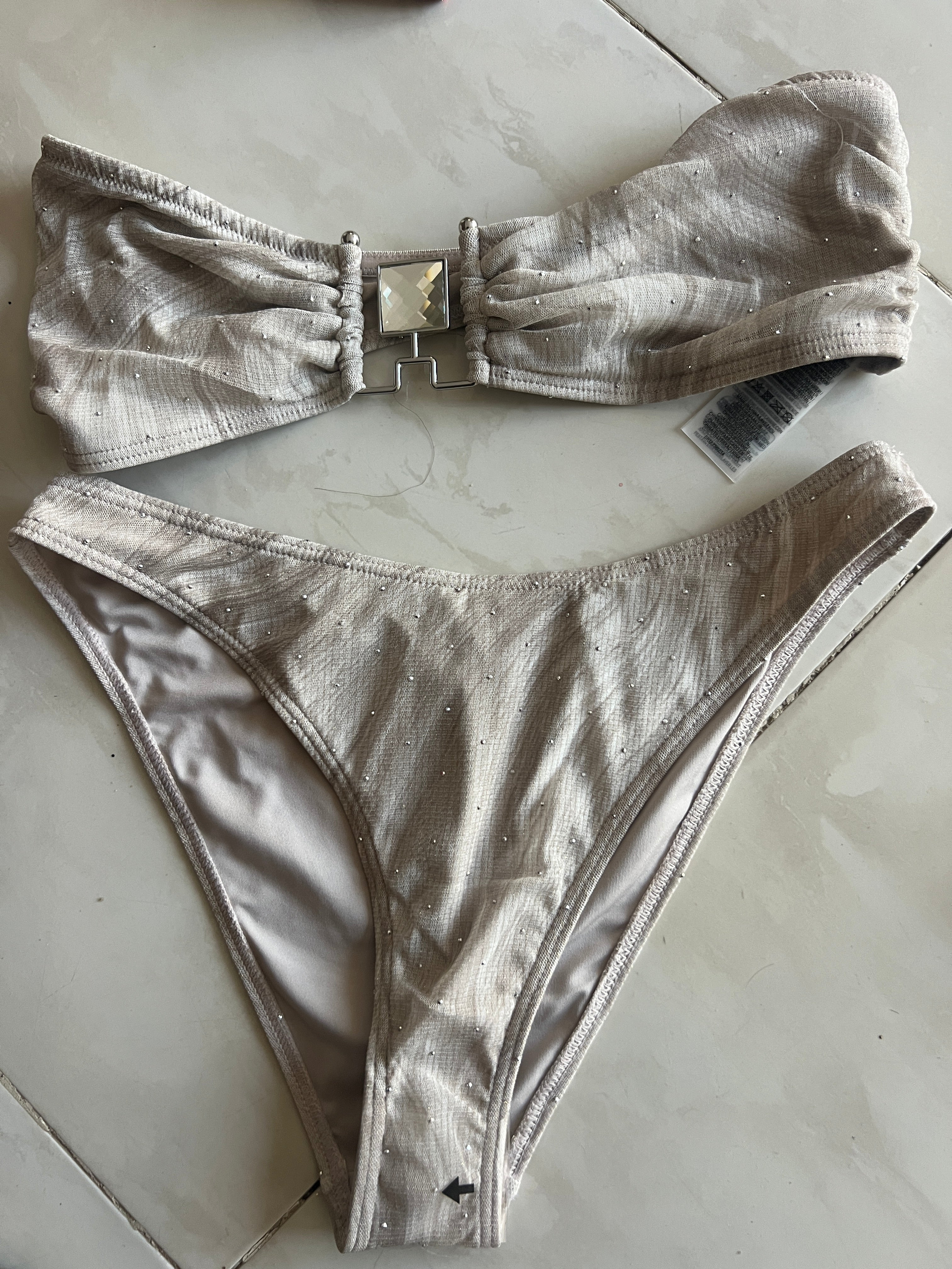 Silver glitter bikini mesh