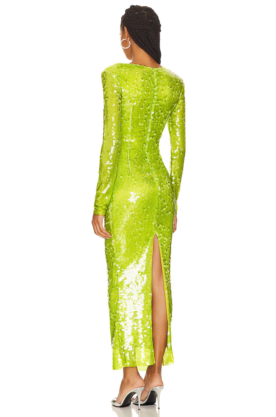 Sequin cutout longsleeve maxi dress