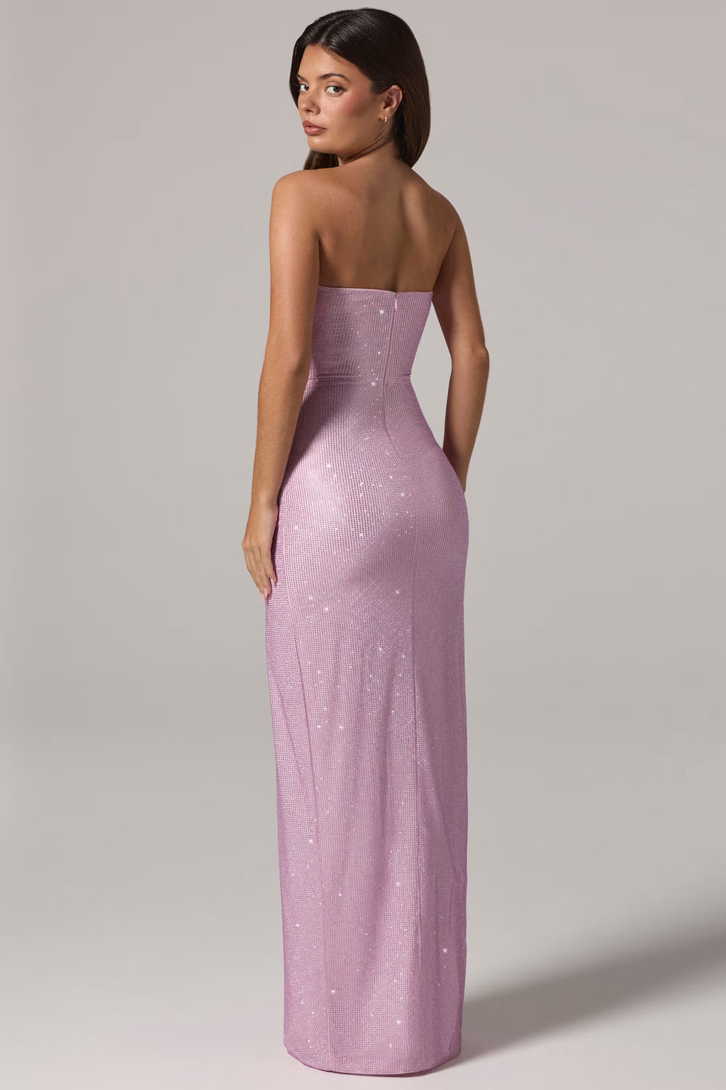 Embellished cowl neck draped maxi dress