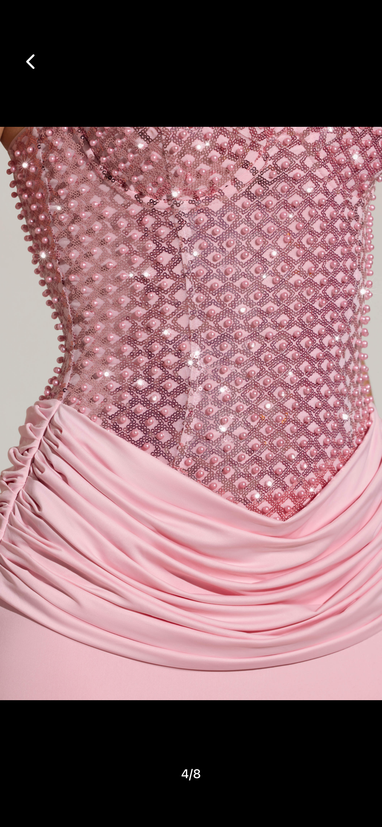 Babypink embellished corset draped maxi dress