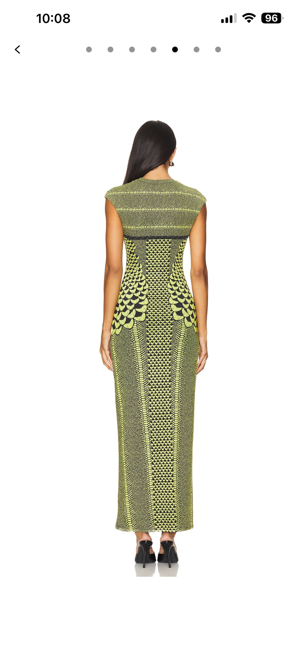 AFRM Green snake print maxi dress