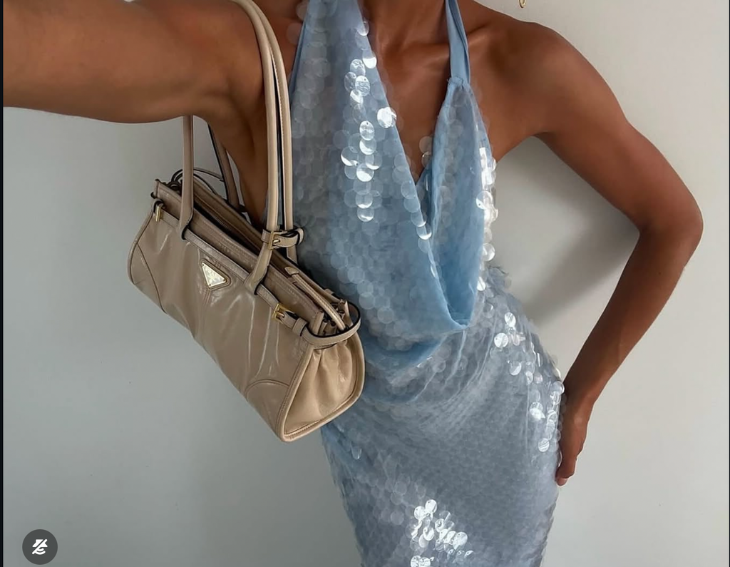 Mermaid sequin halter-neck backless maxi dress in blue