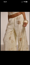Cream with gold sequin resort pants