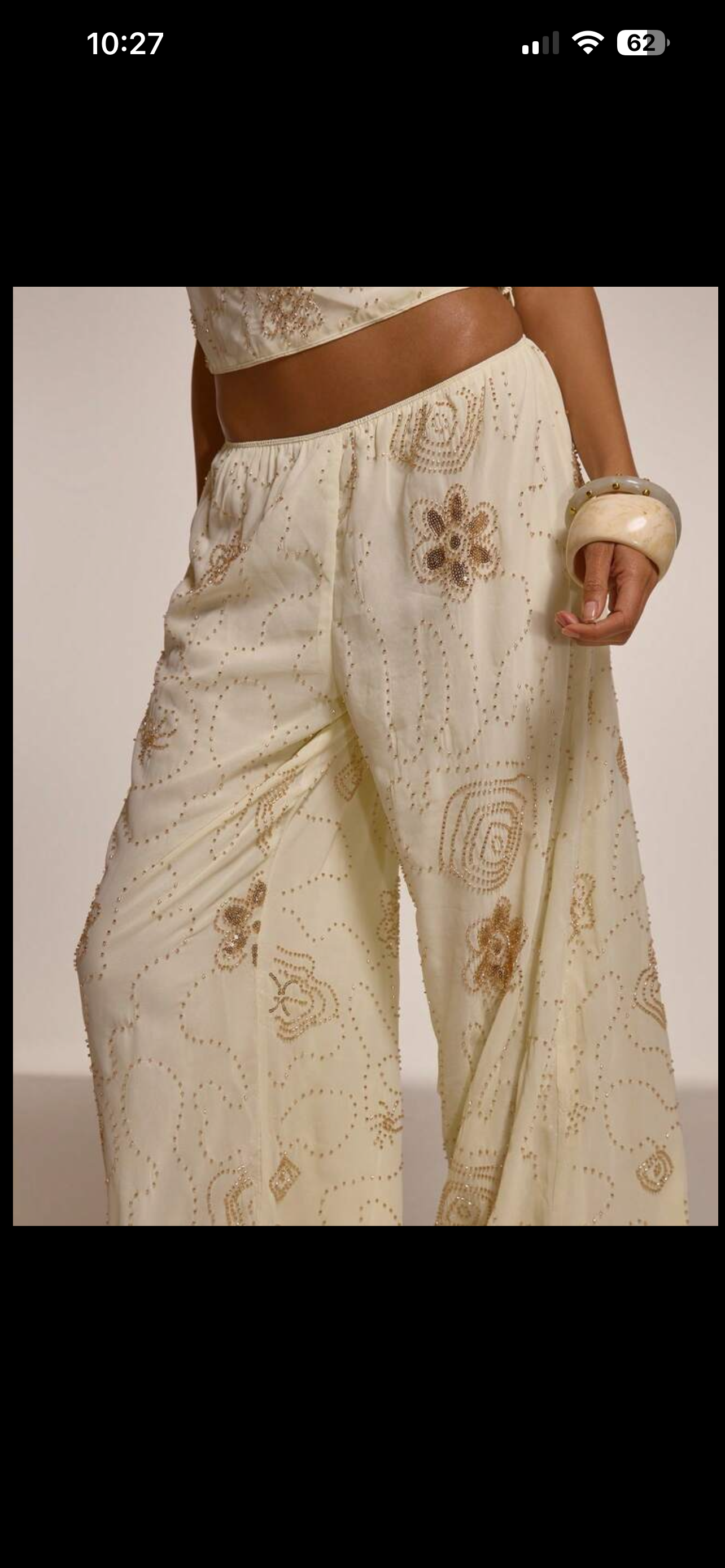 Cream with gold sequin resort pants
