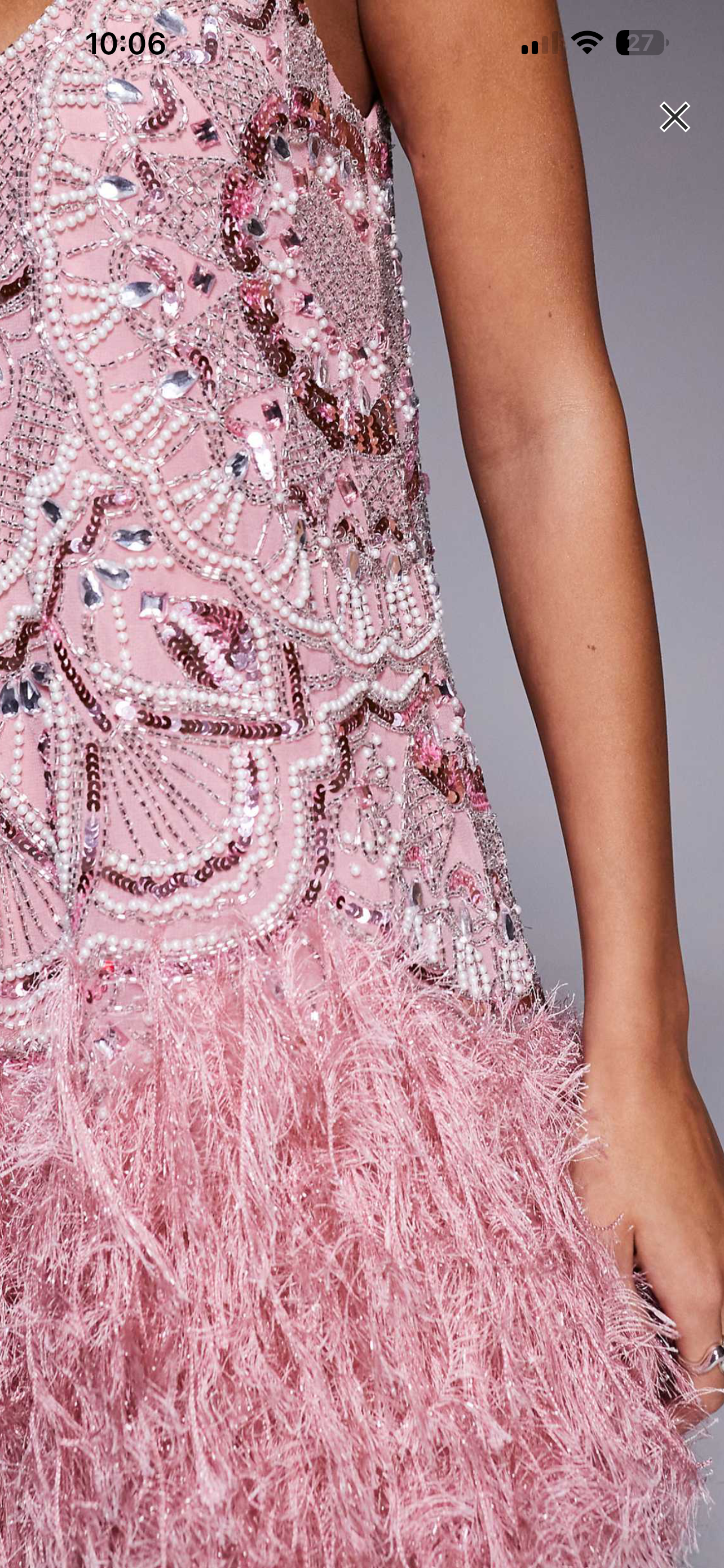 Babypink embellished feather dress