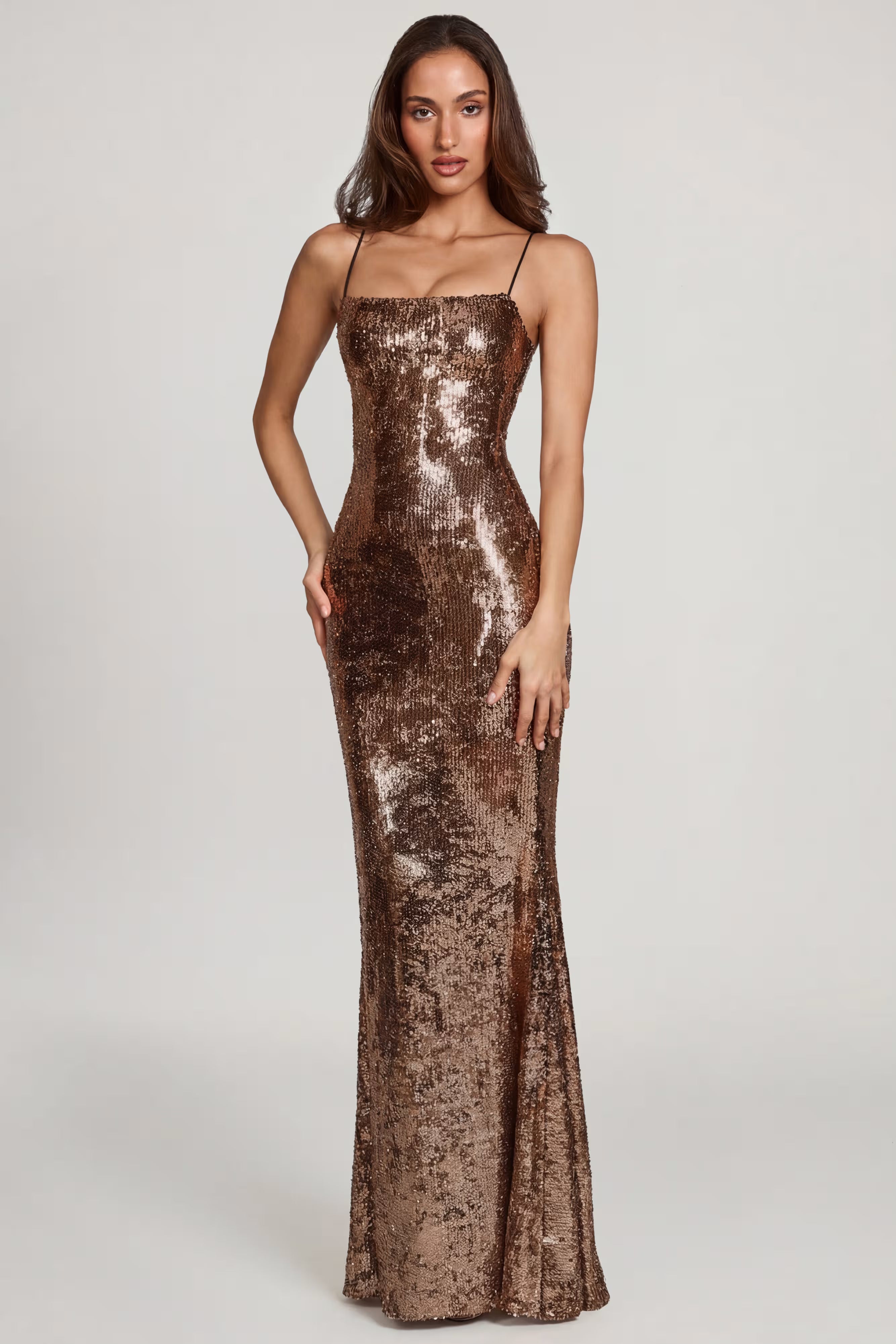 Gold foil sequin Maxi dress