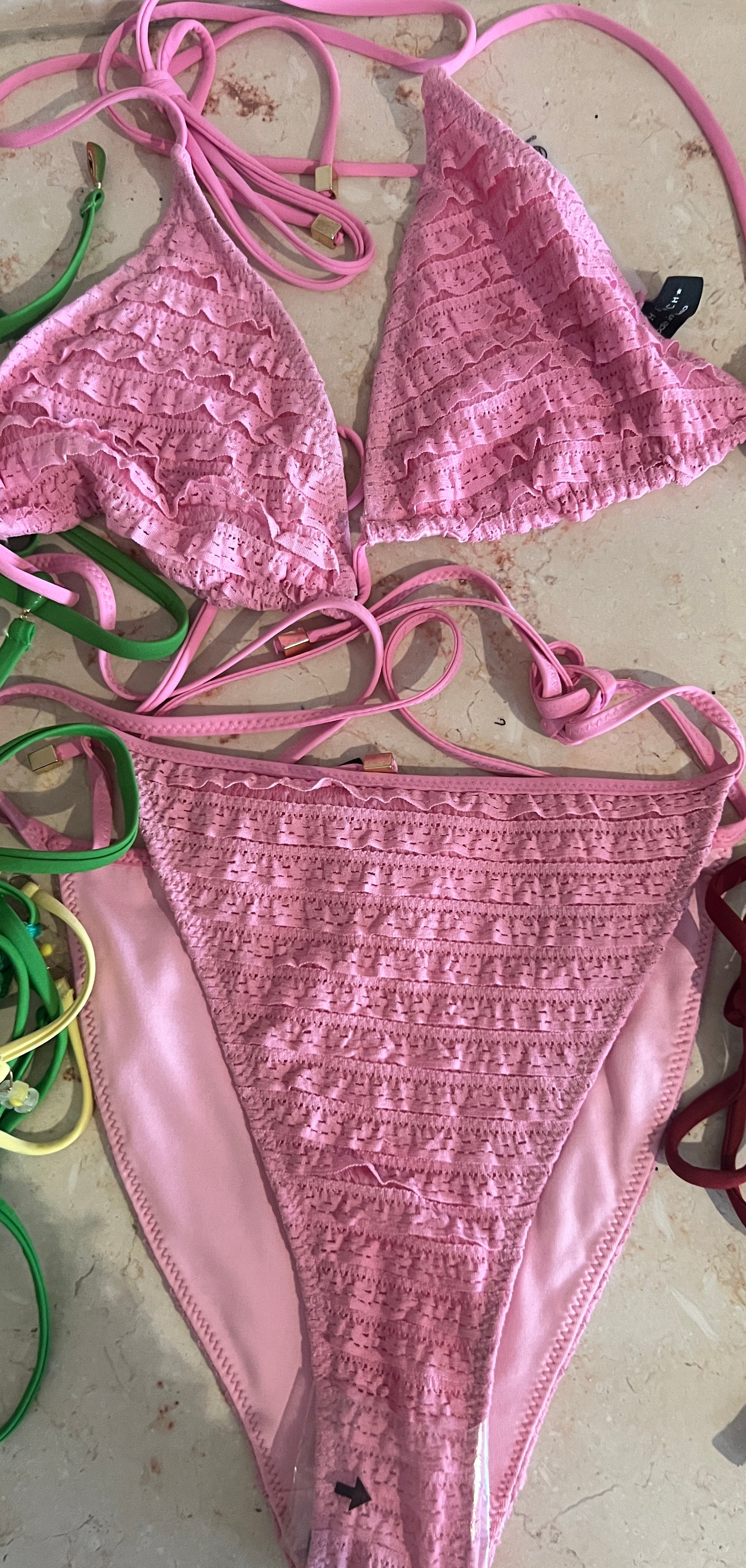 Baby pink ruffles bikini