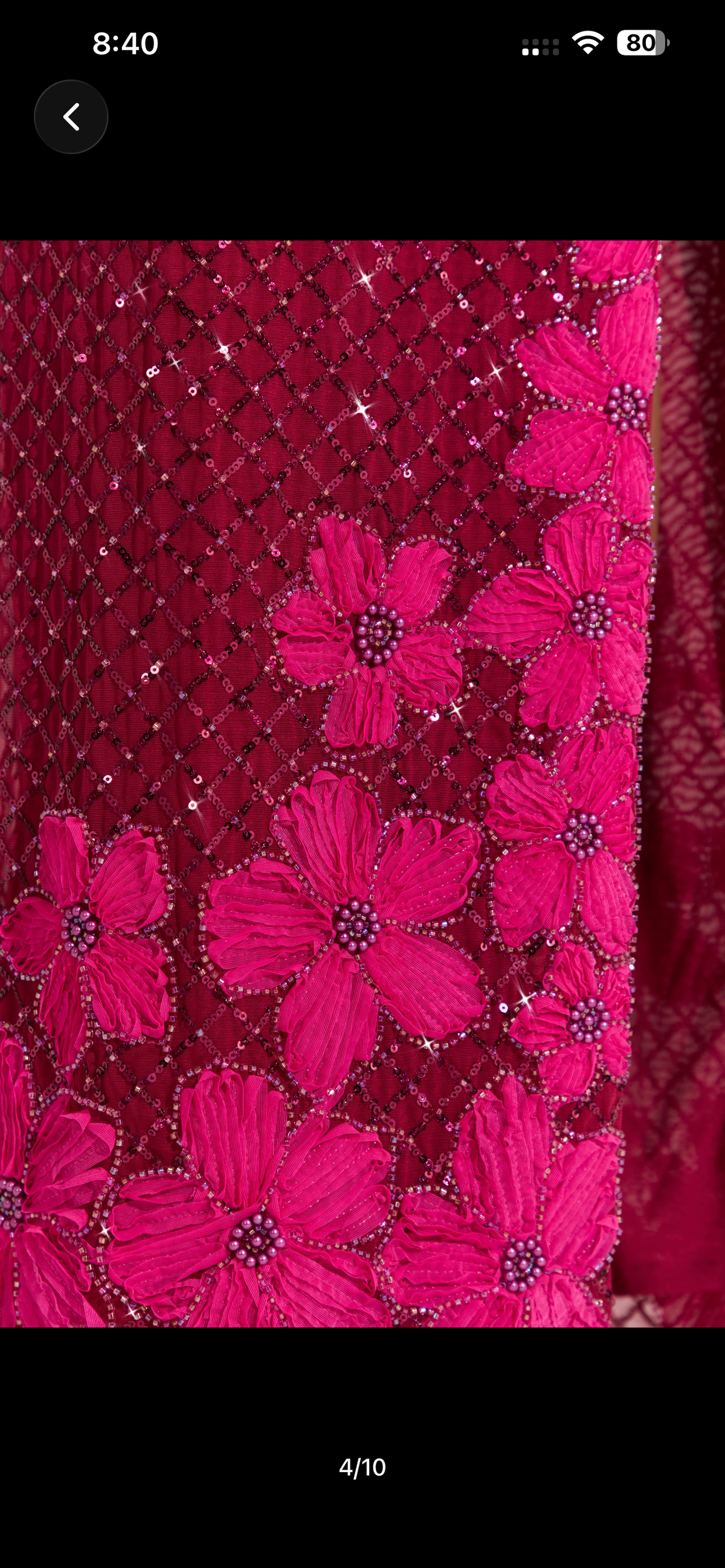 Burgundy pink floral 3d maxi dress