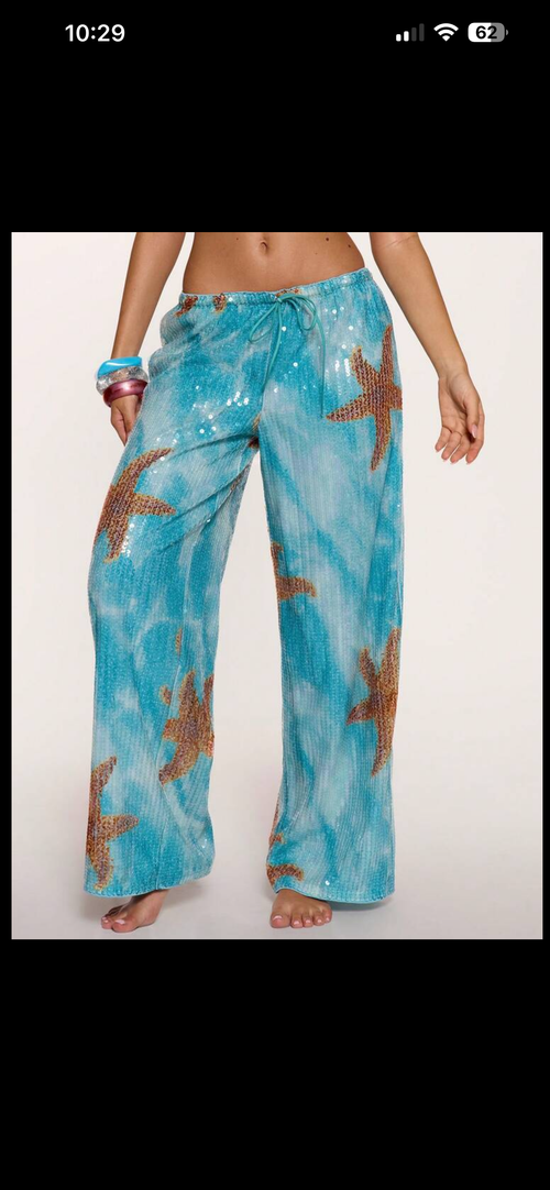 Blue Starfish sequin resort pants