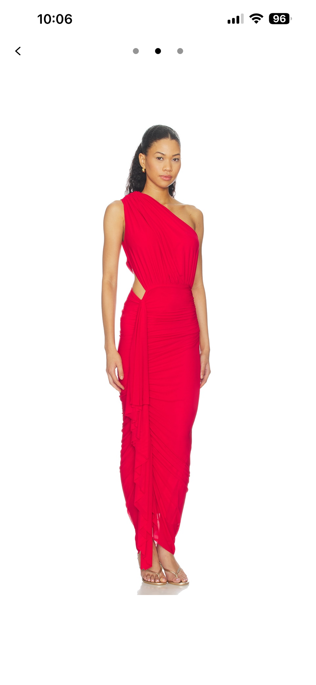 One shoulder asymmetrical mesh maxi dress in Red