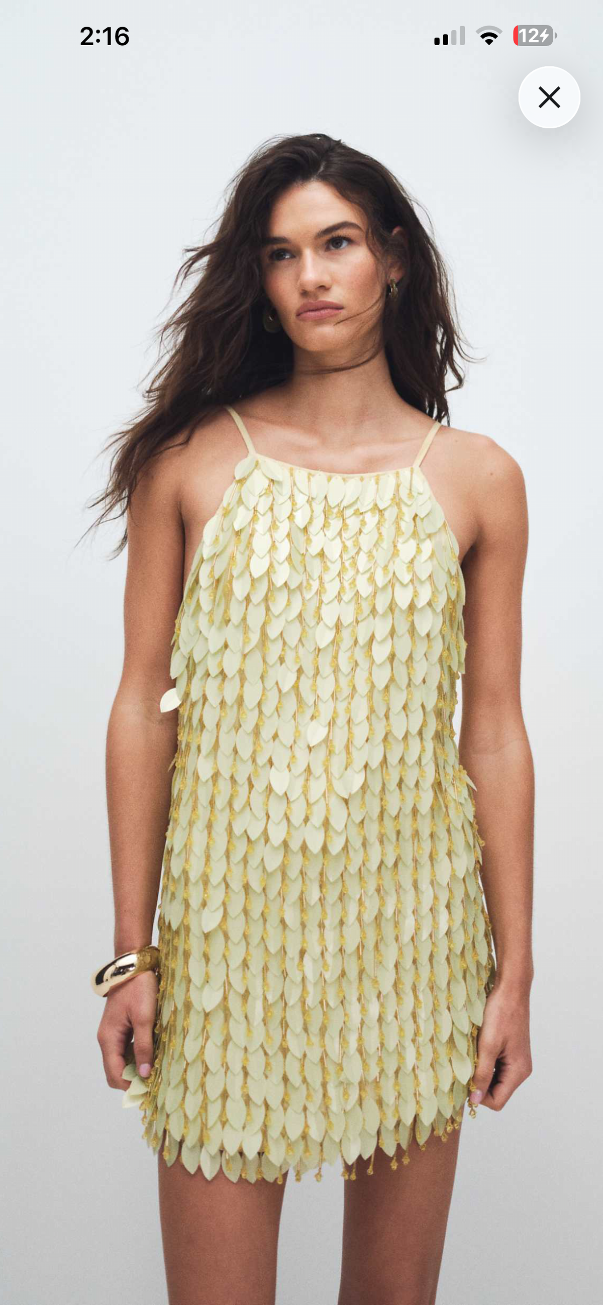 Yellow embellished spikes mini dress