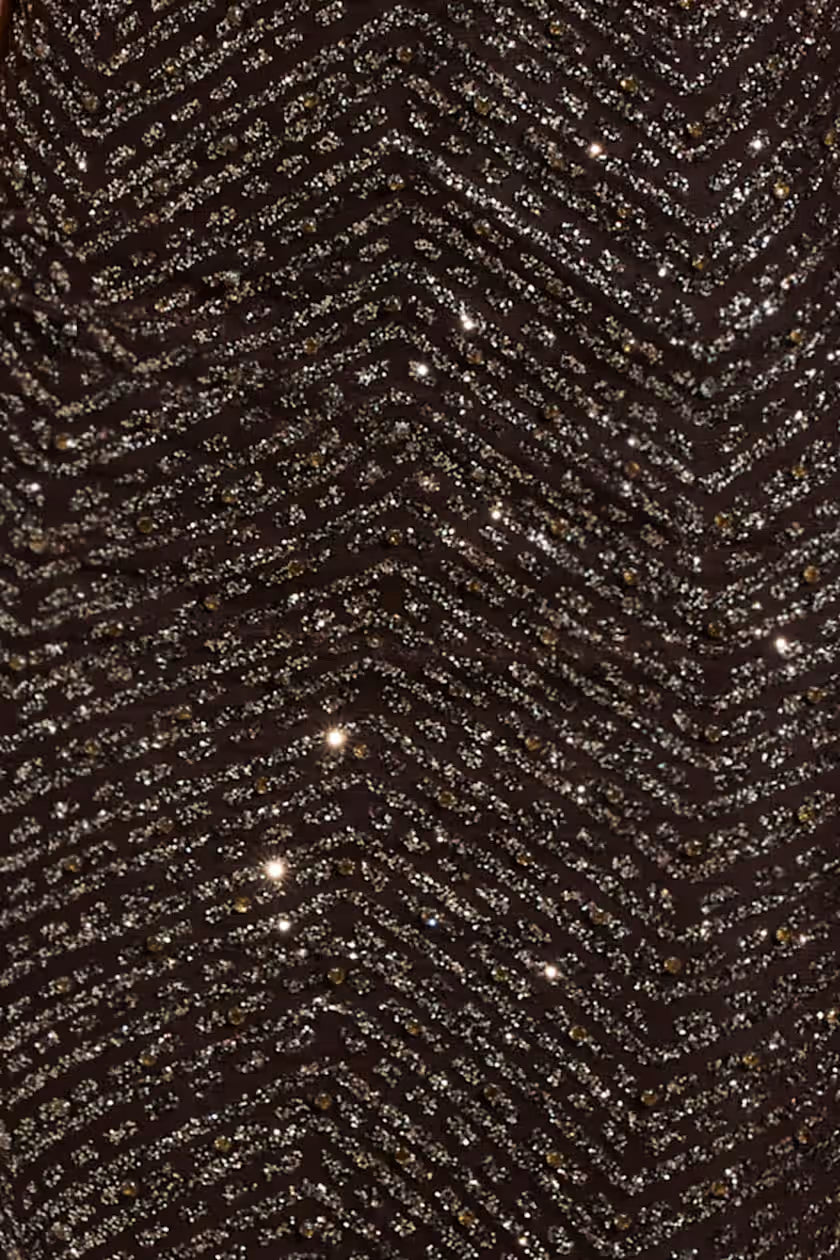 Embellished Brown backless dress