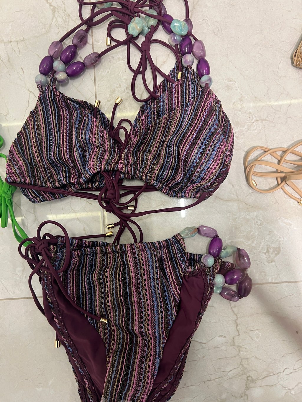 Crochet bikini multi purple