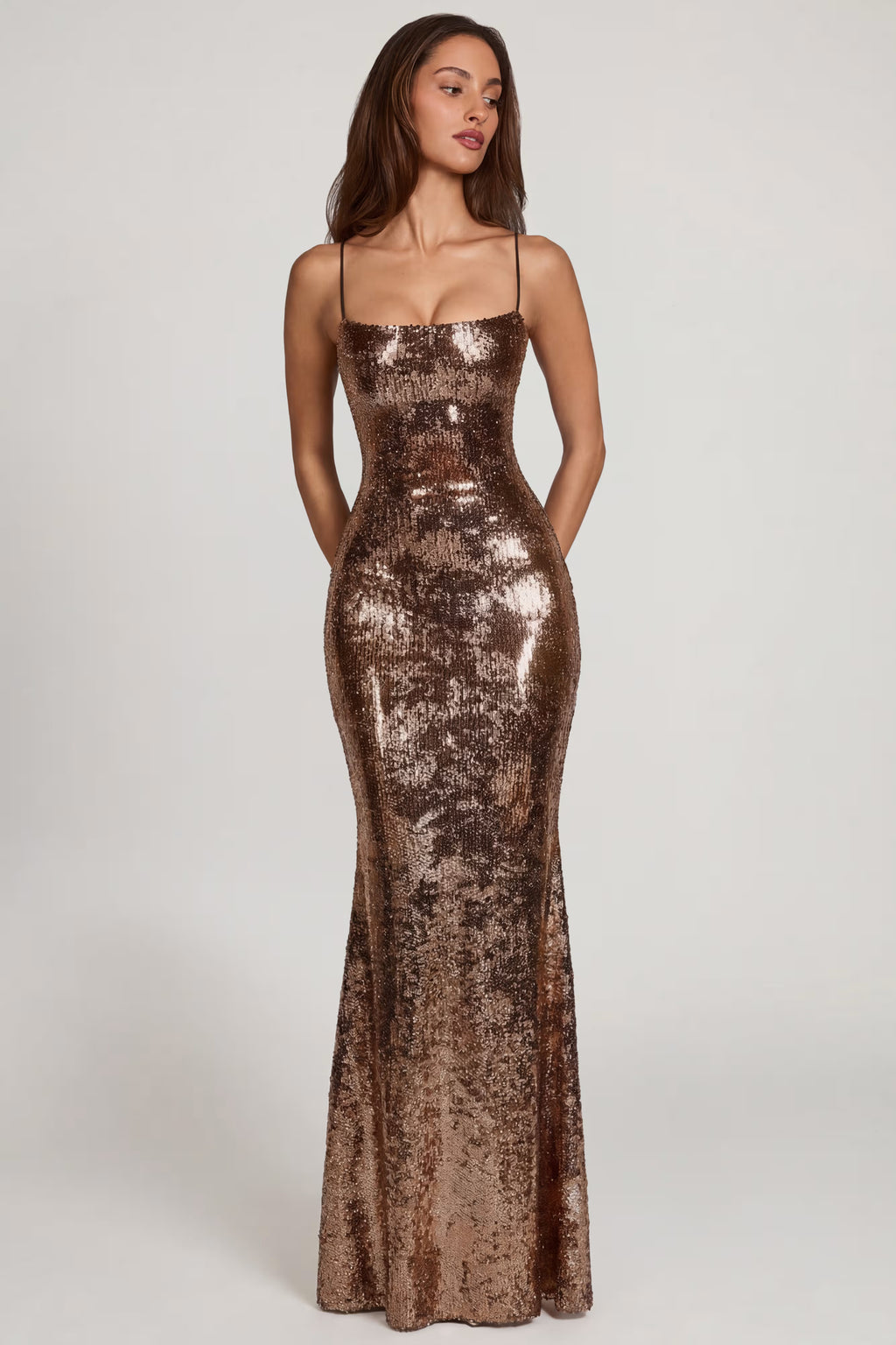 Gold foil sequin Maxi dress