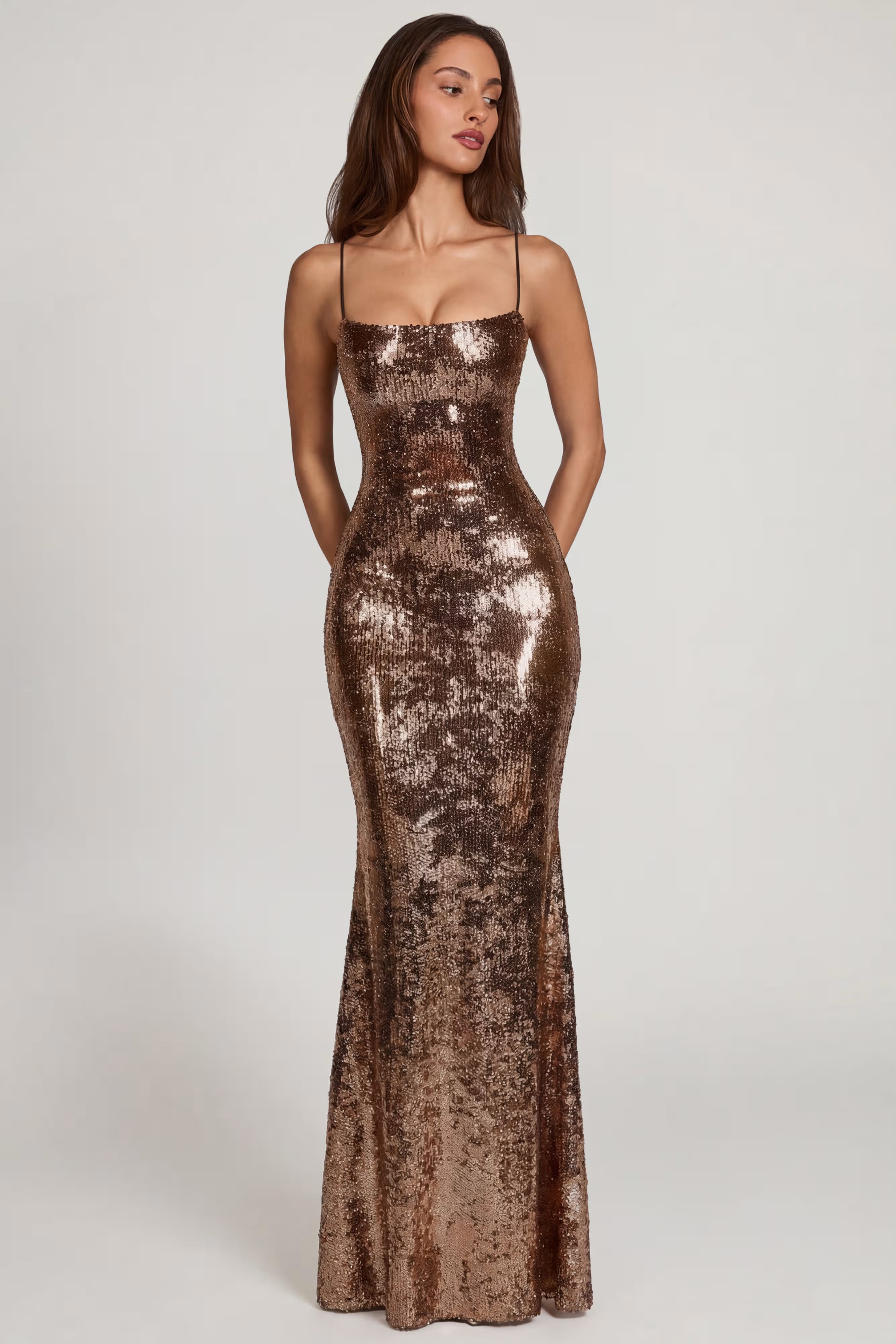 Gold foil sequin Maxi dress