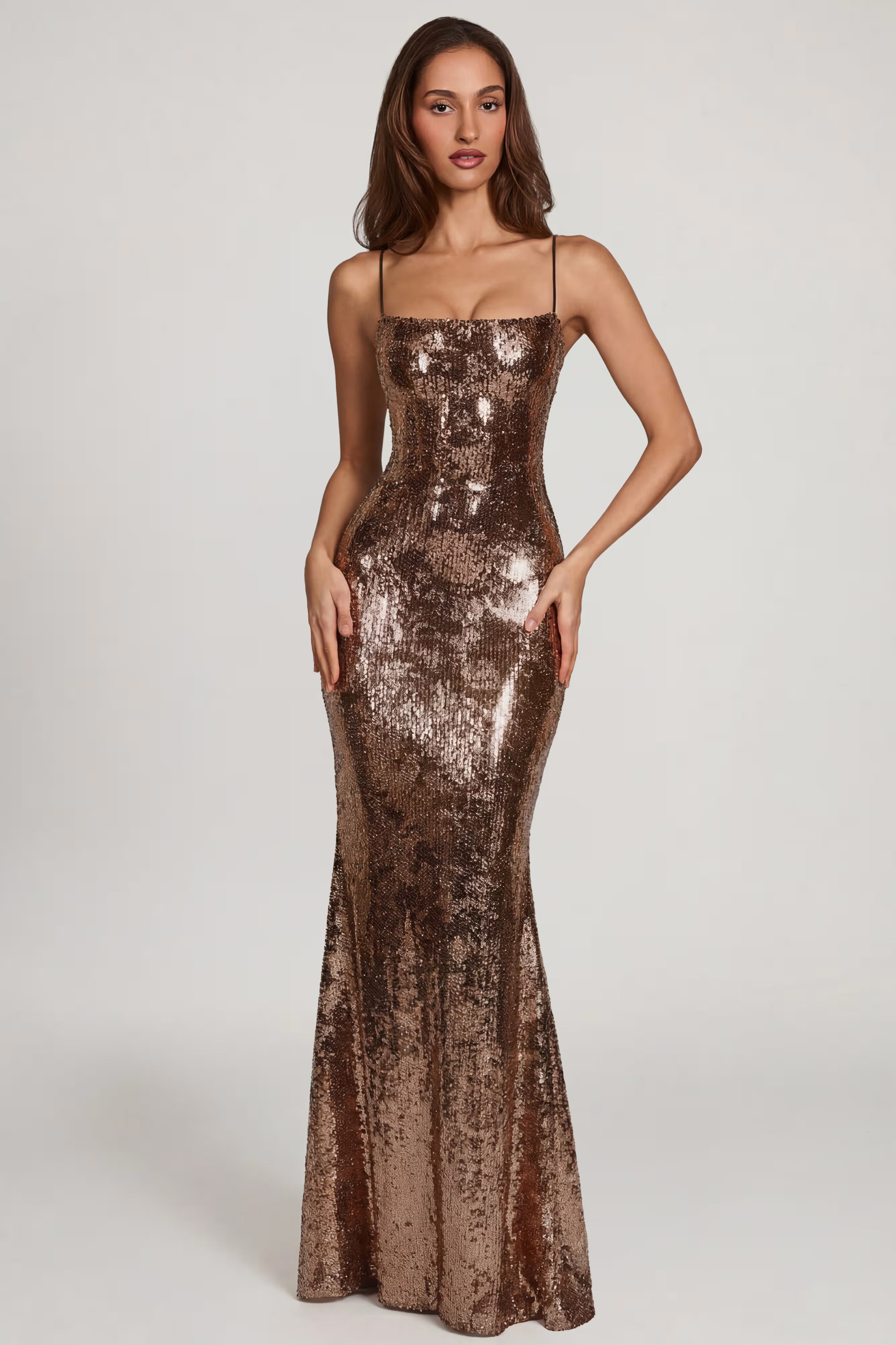 Gold foil sequin Maxi dress