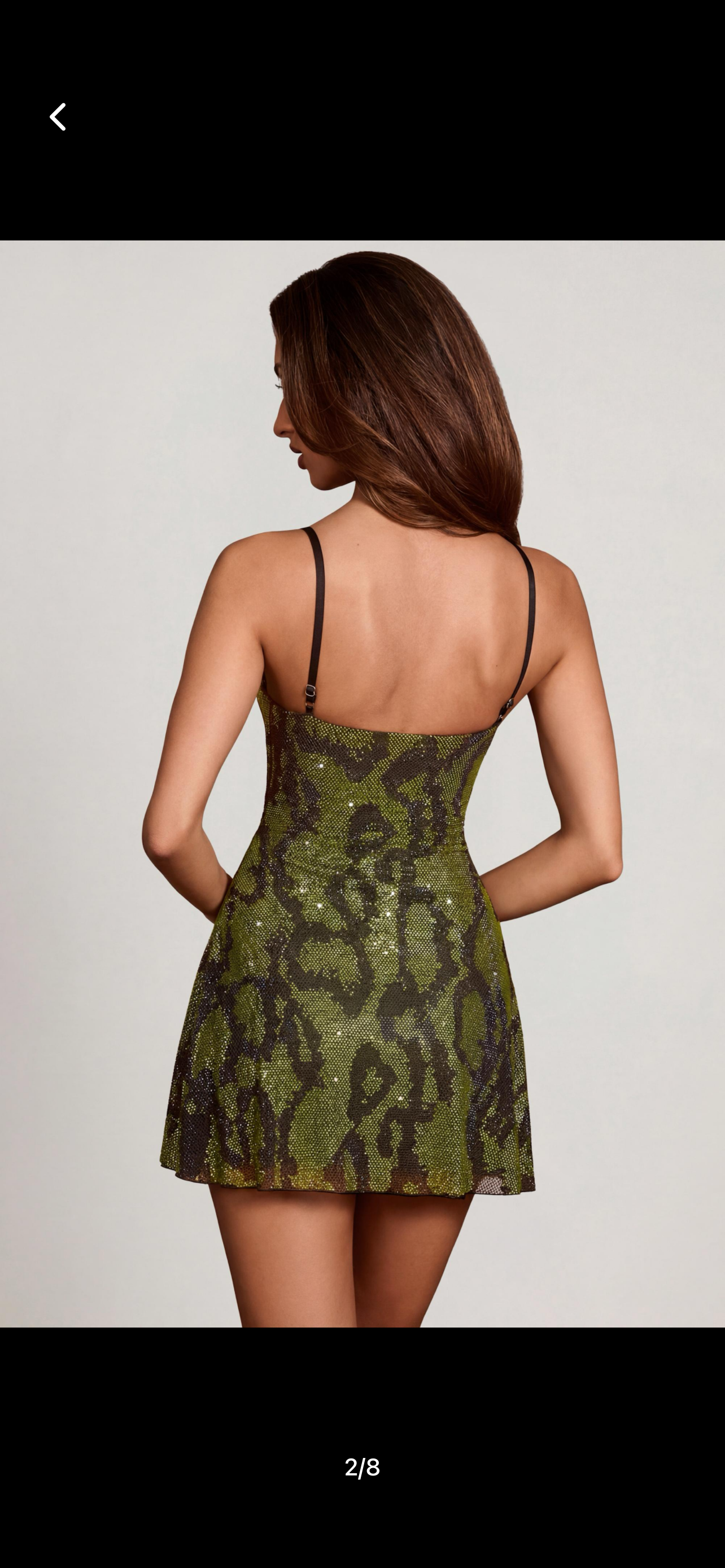 Green snake print mini dress