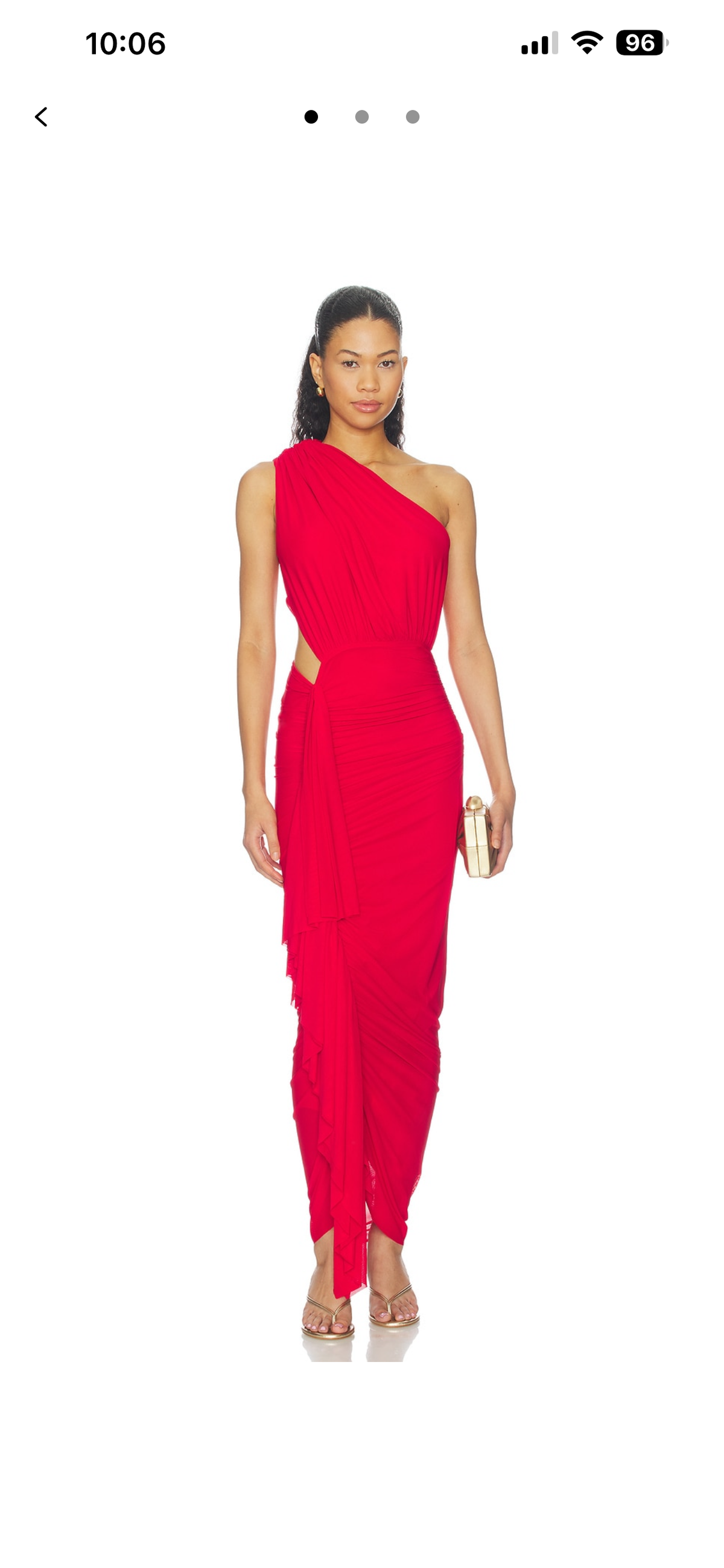 One shoulder asymmetrical mesh maxi dress in Red