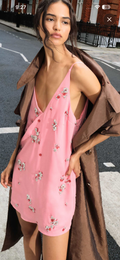 Embellished bow pink mini dress