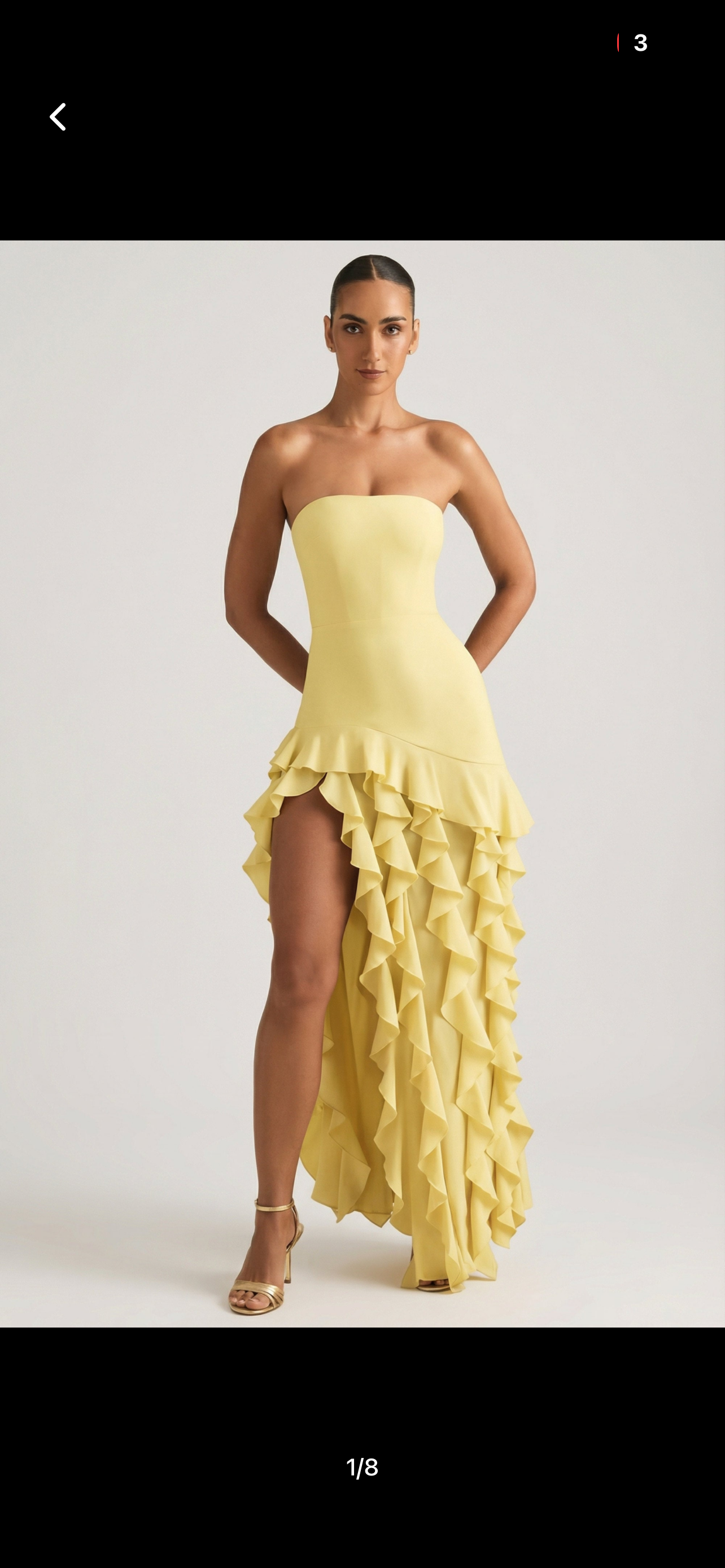 Butter yellow corset ruffled gown