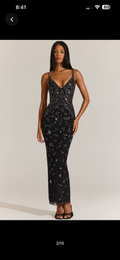 Black silver embellished maxi dress