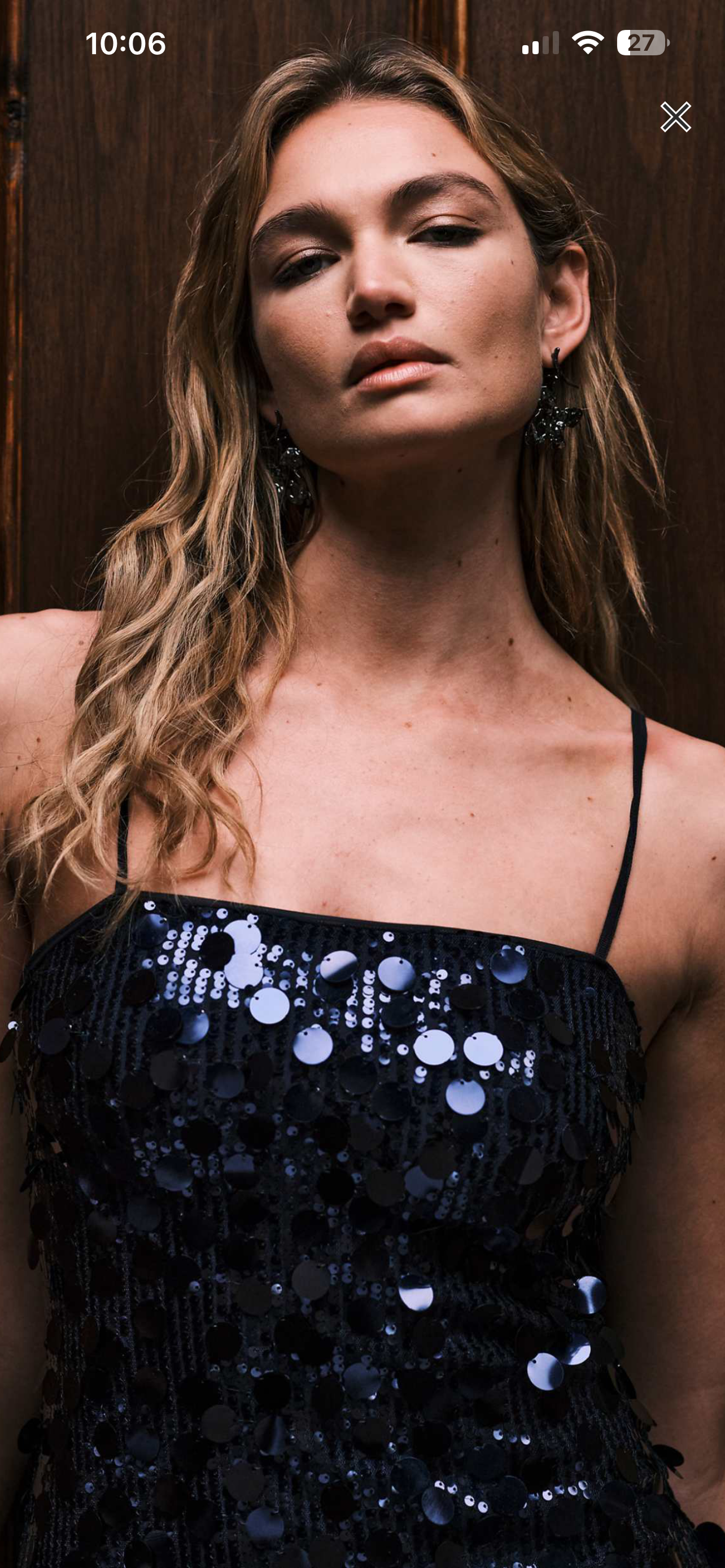 Navy blue sequin chiffon dress