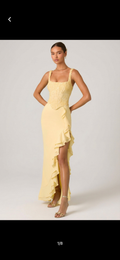 Yellow semi embellished ruffle dress