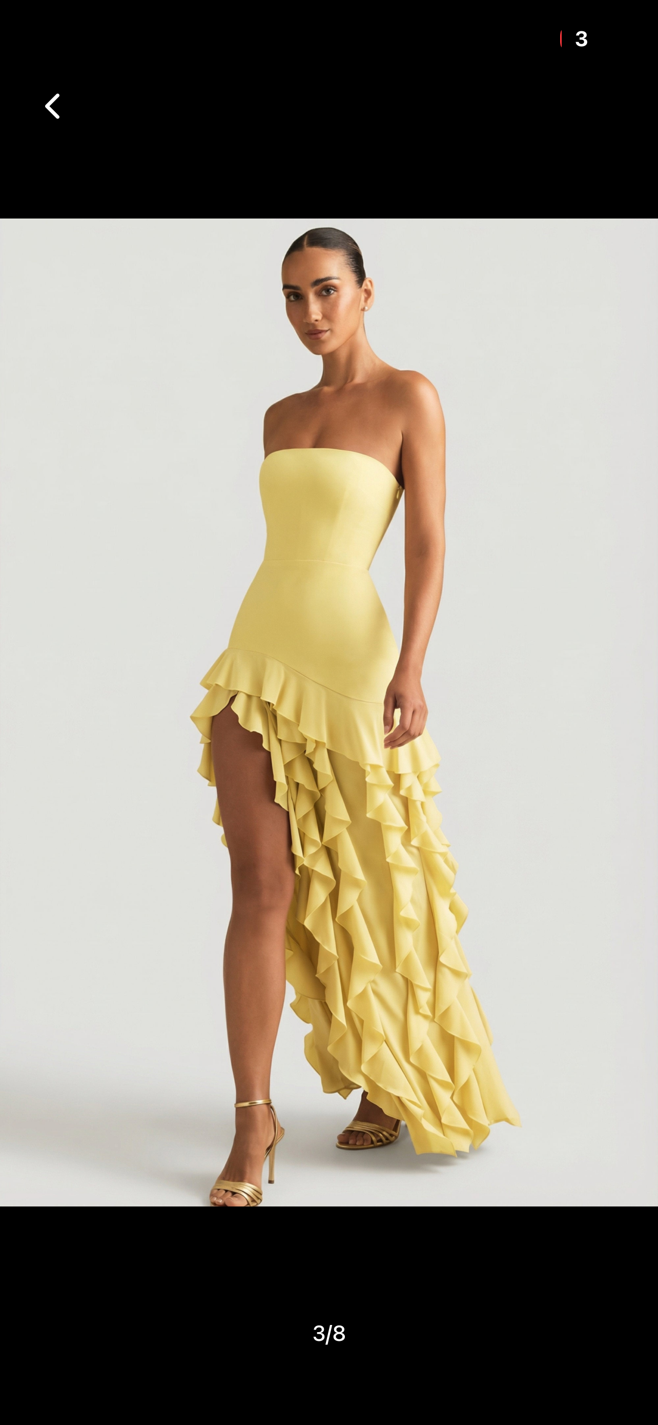 Butter yellow corset ruffled gown
