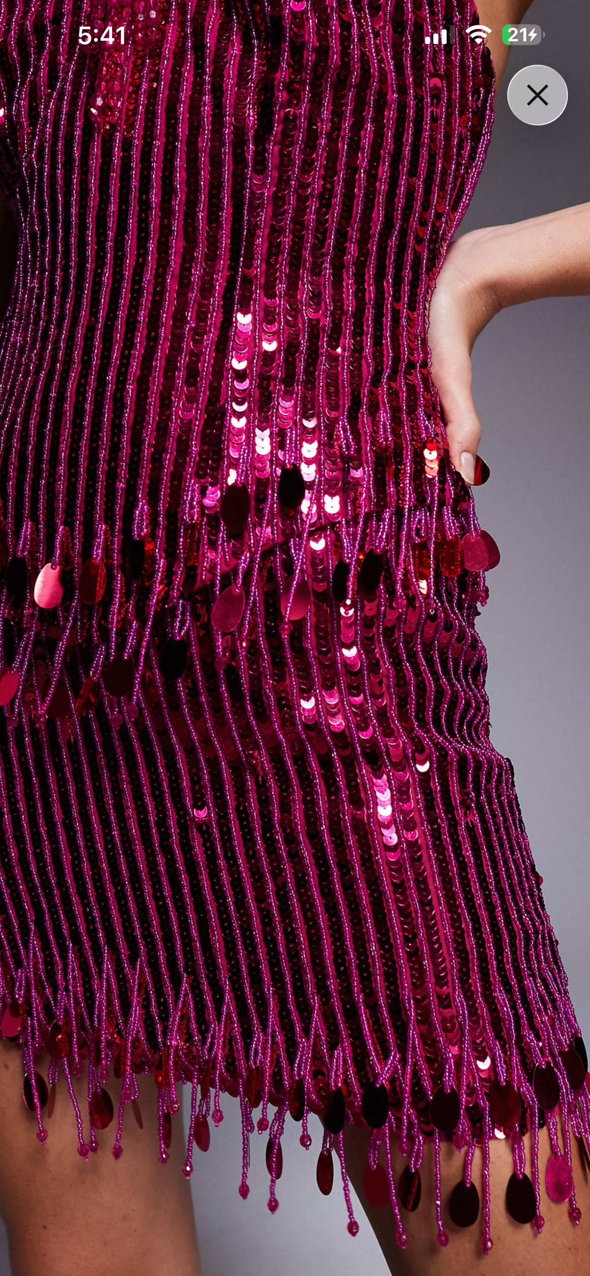 Hot pink corset embellished fringe mini dress