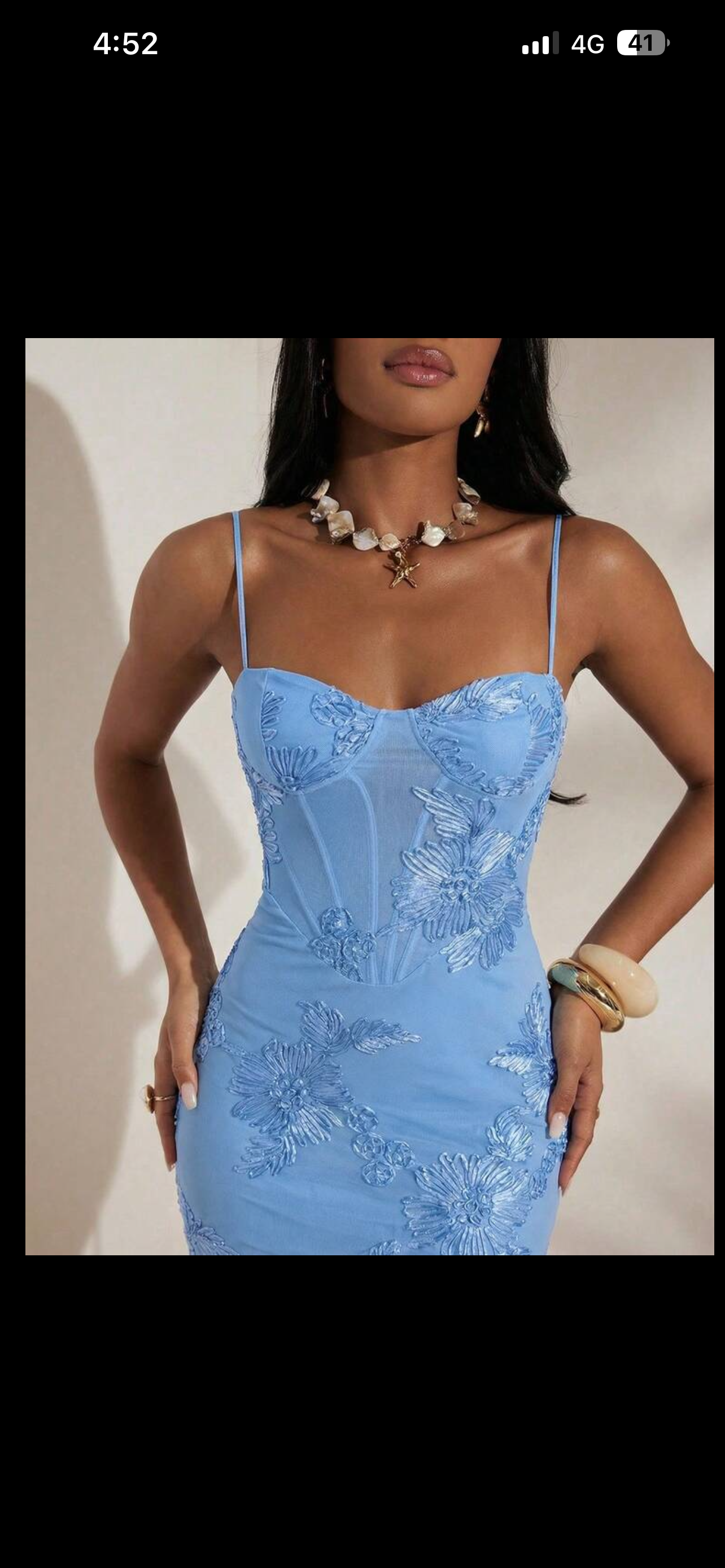 Blue backless corset floral dress