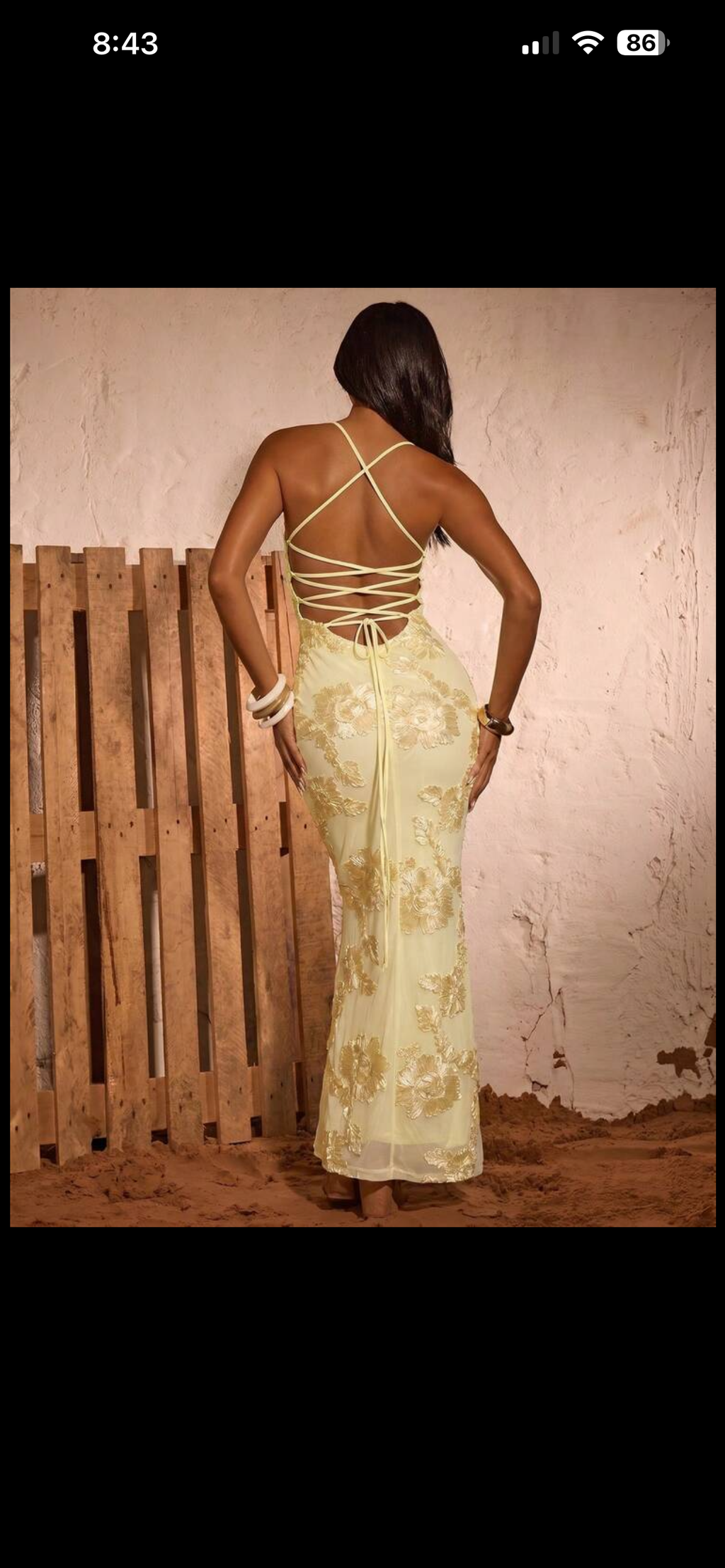 Cupped floral corset dress in butter yellow