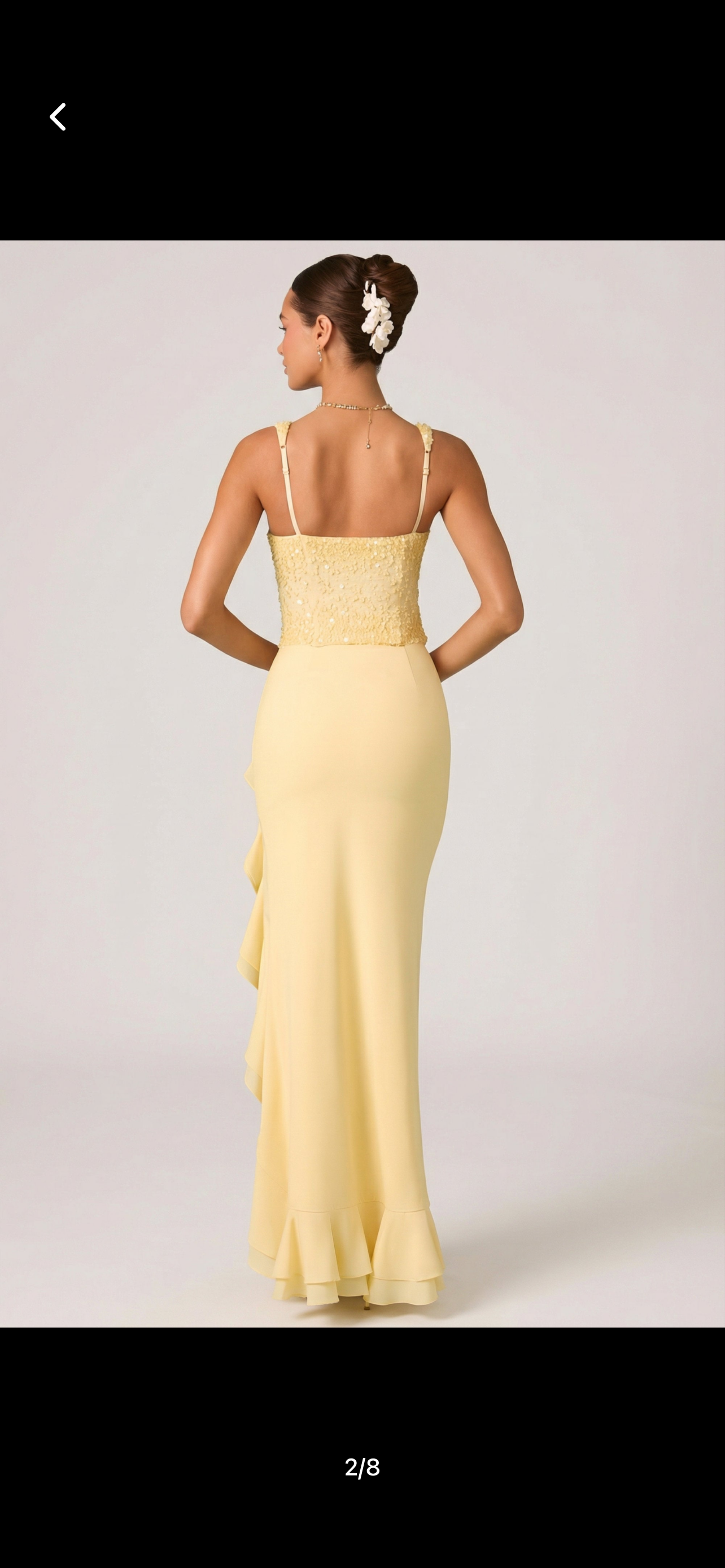 Yellow semi embellished ruffle dress