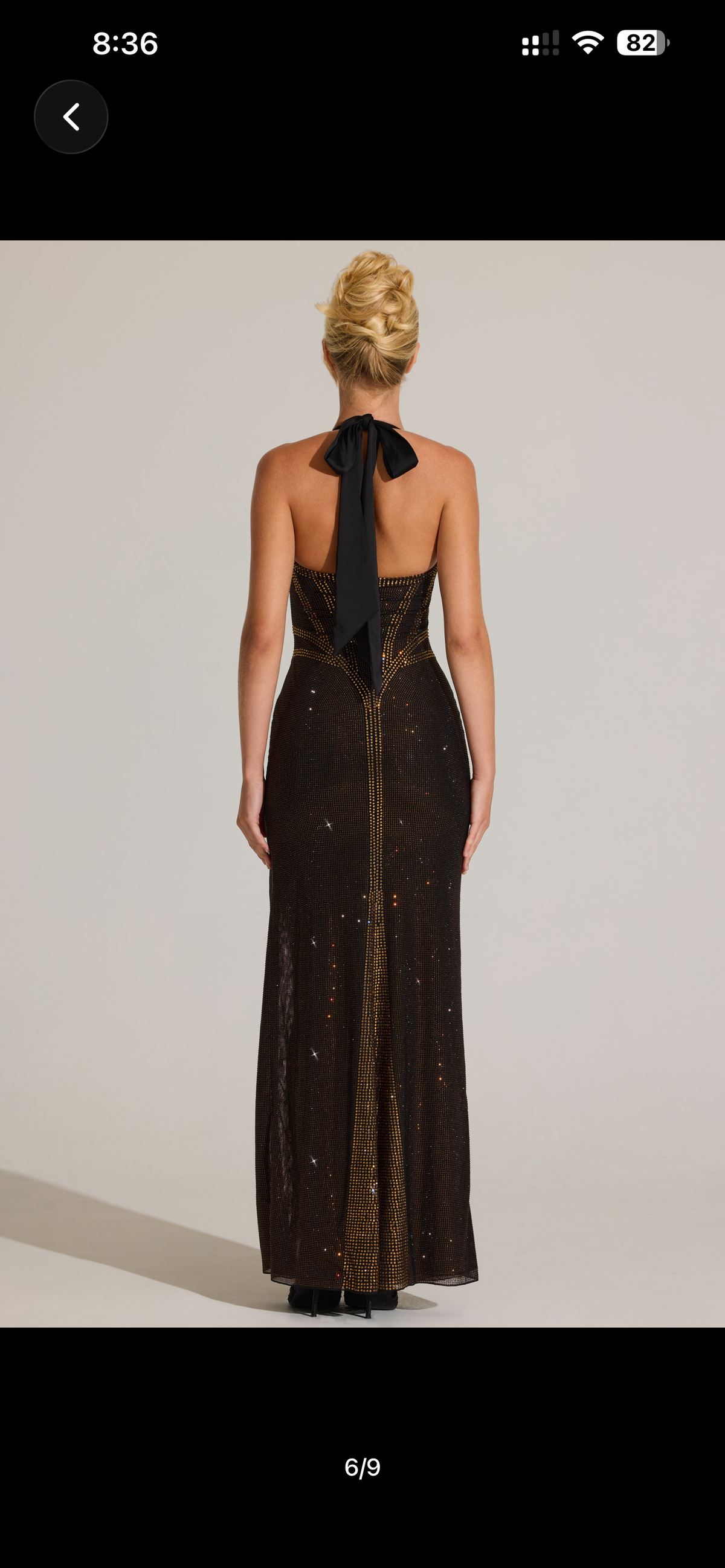 V plunge brown gold maxi dress