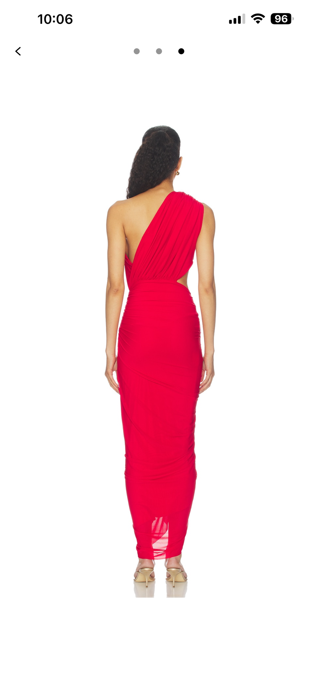 One shoulder asymmetrical mesh maxi dress in Red