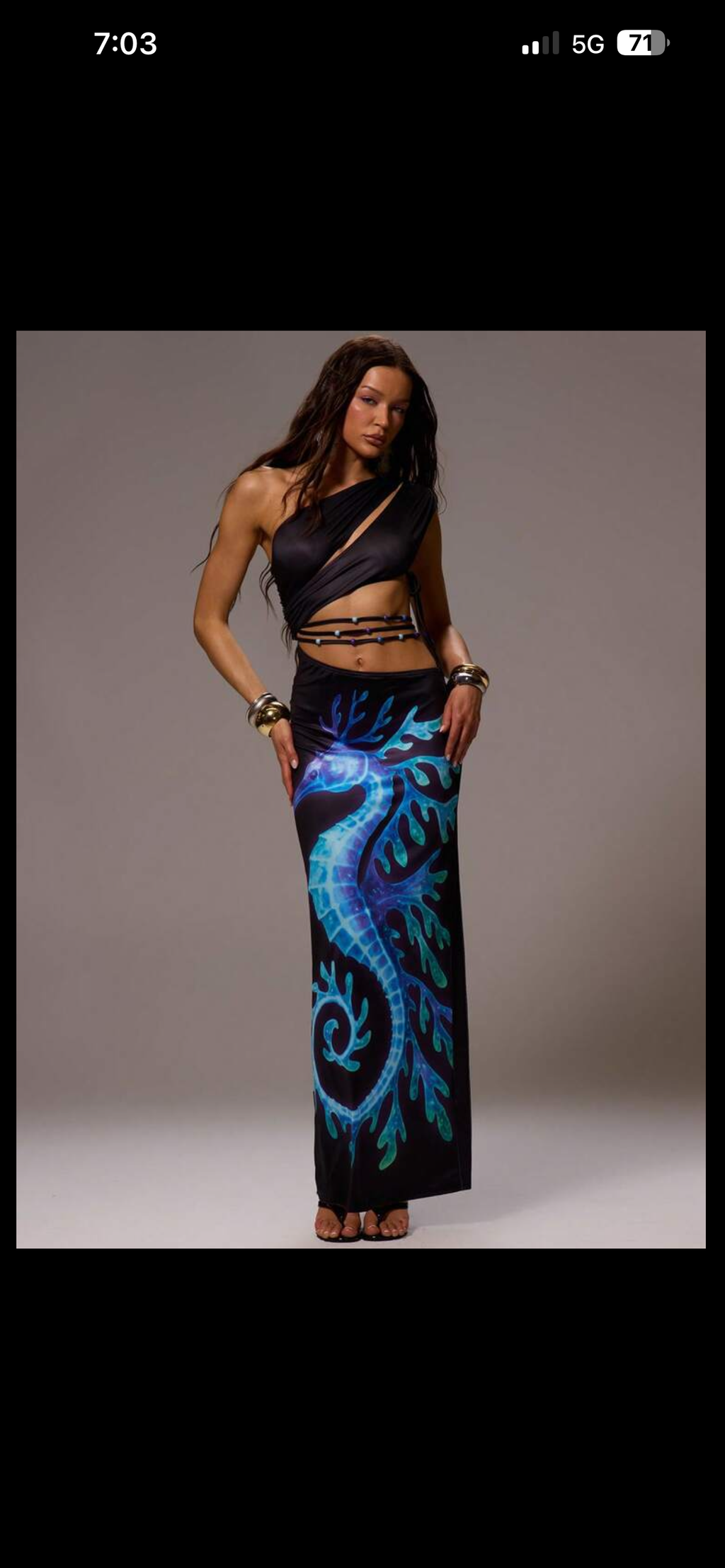 Black slinky beaded summer maxi dress