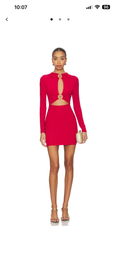 Long sleeve with gold rings cutout mini dress