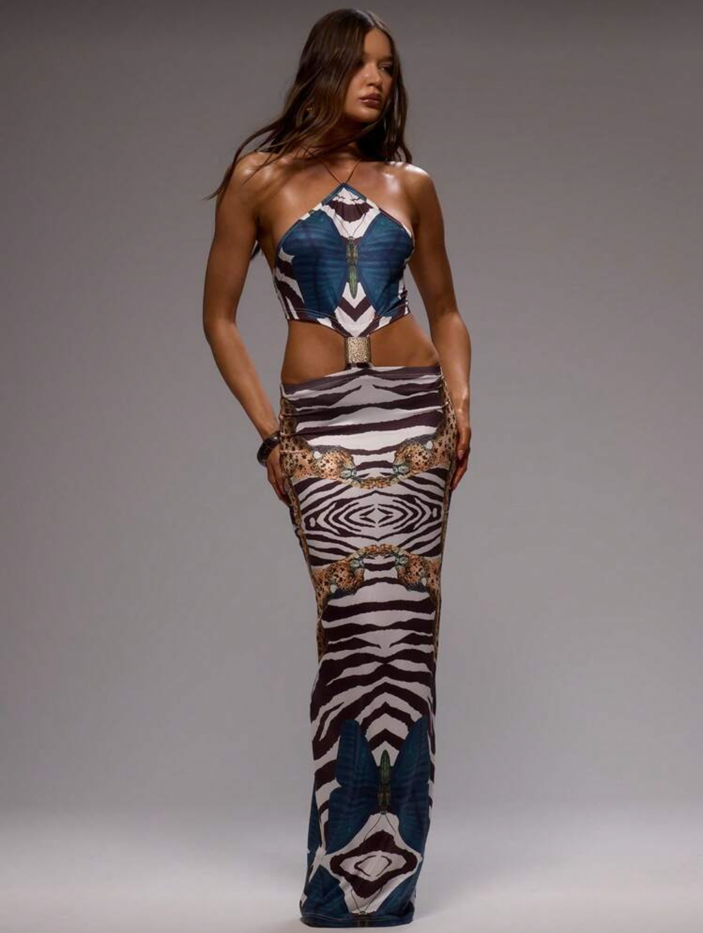 Snake cutout maxi dress