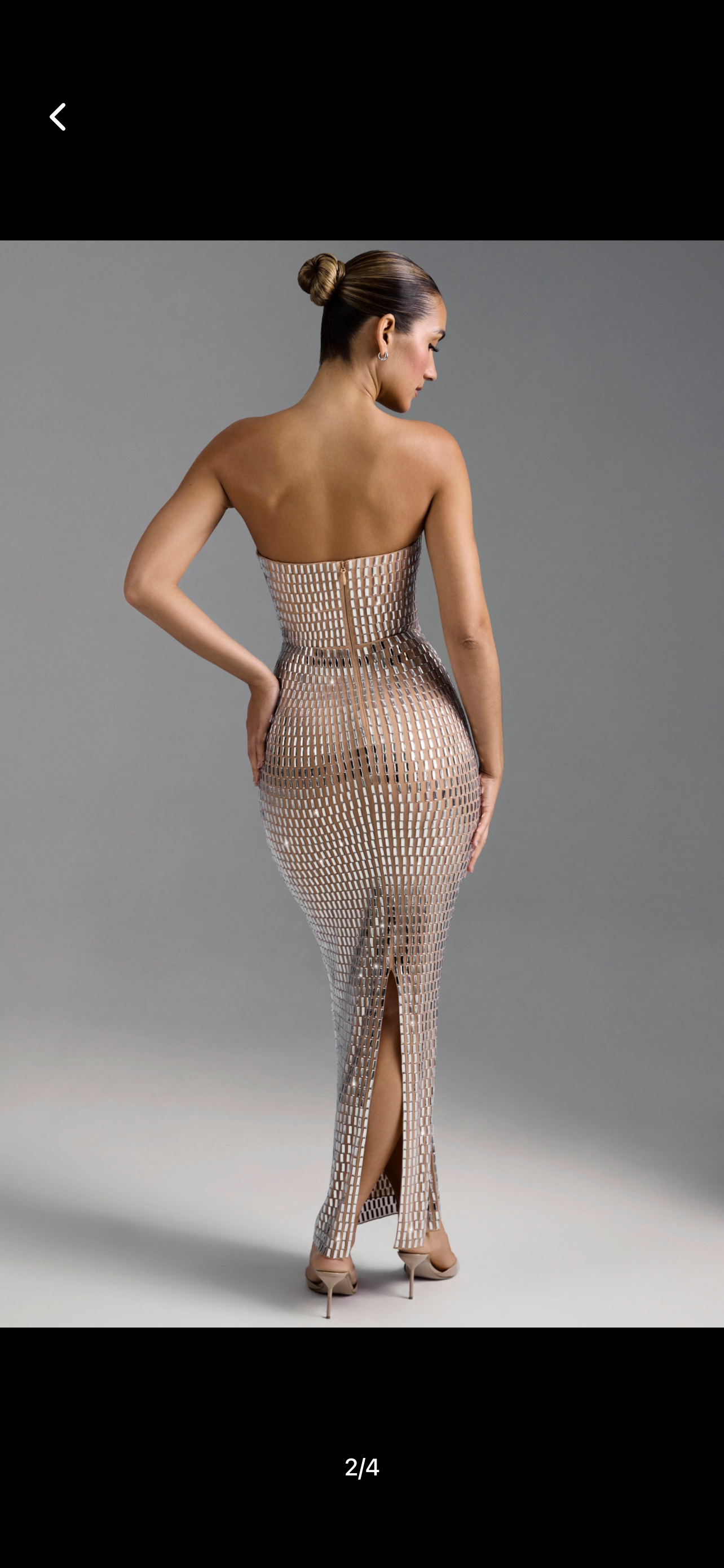 Embellished premium nude maxi dress